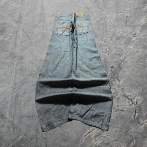 Baggy Grey Raw Denim Qurel Southpole Style Y2K Skater Vintage Jeans 32x34